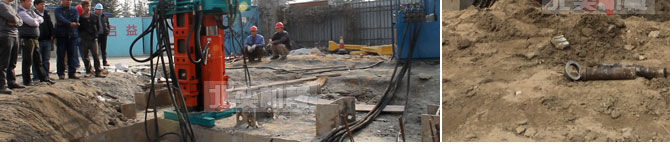 工程应用范围: 工法型钢拔桩机主要用于市政建设,管道铺设,隧道工程